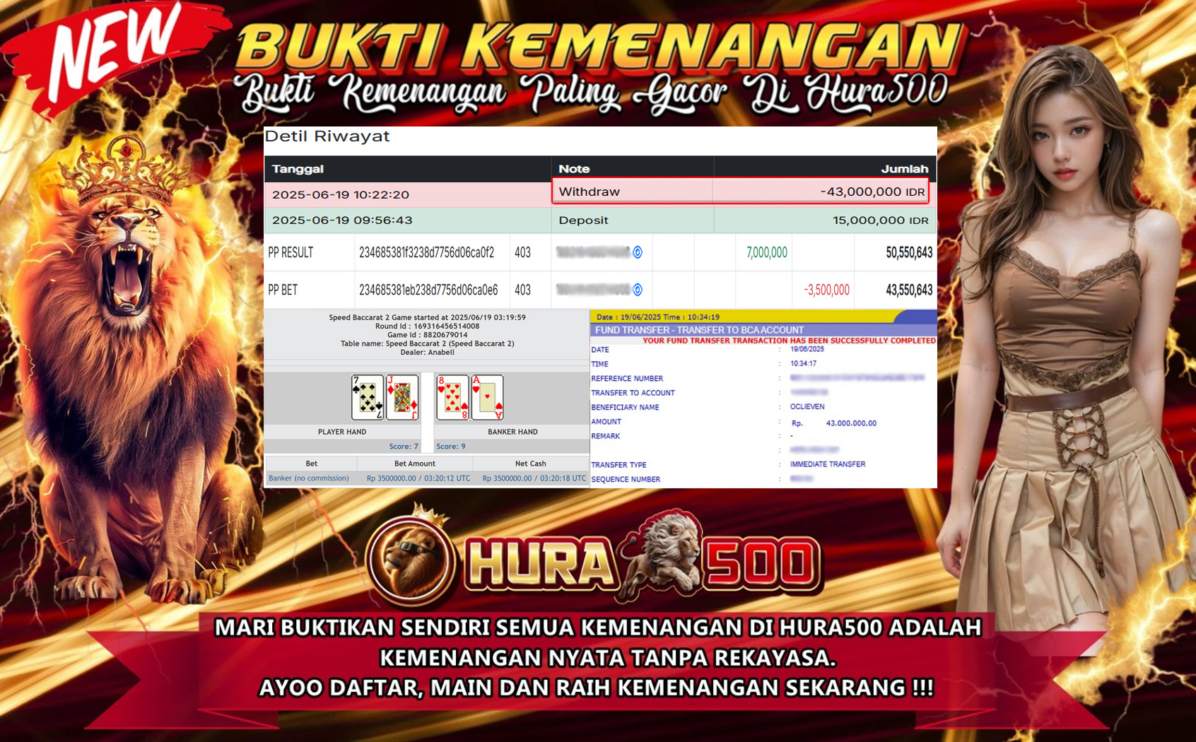 BUKTI JACKPOT SPEED BACCARAT 2 TERPERCAYA DI INDONESIA TGL 19-06-2025