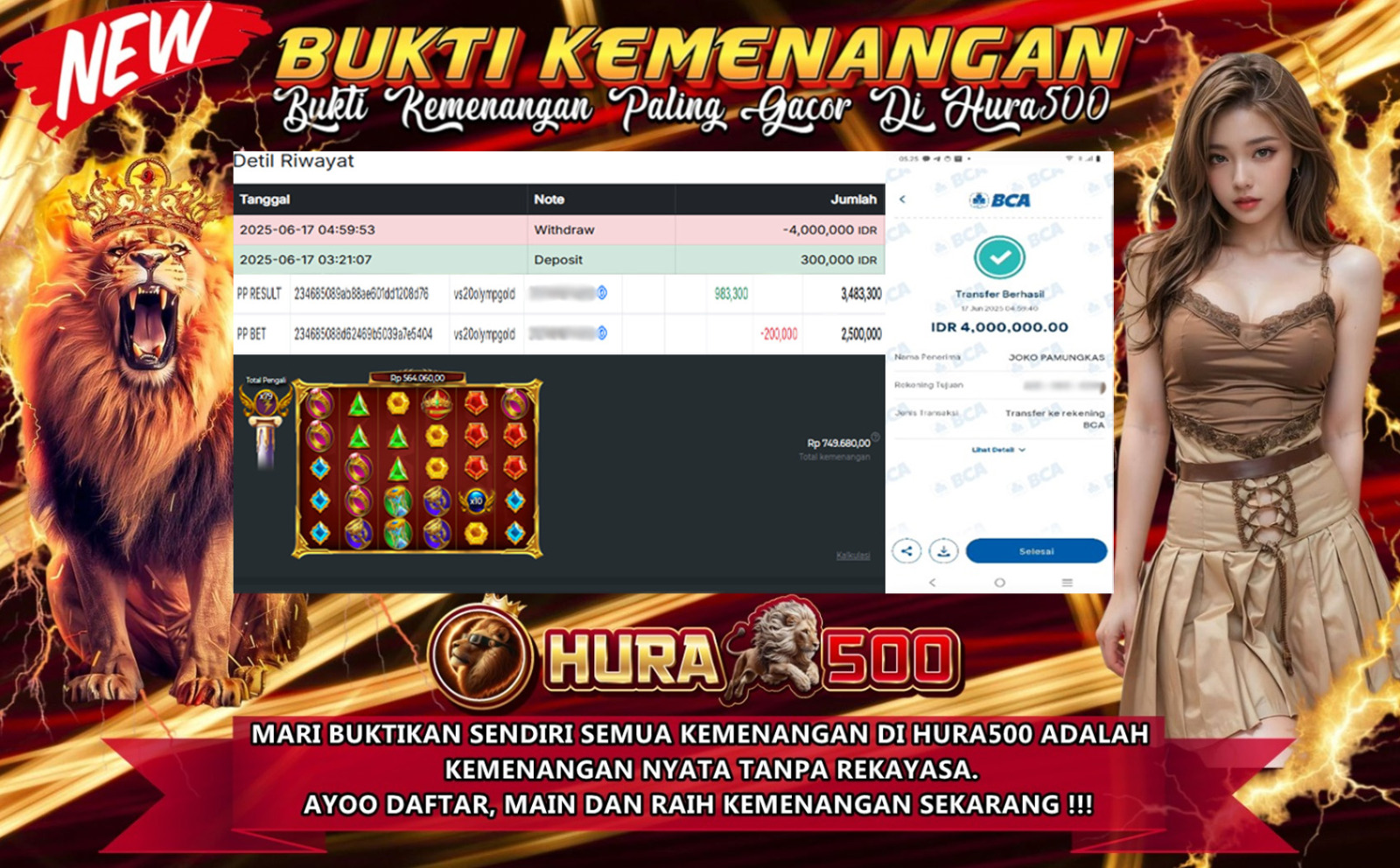 BUKTI JACKPOT SLOT GATES OF OLYMPUS TERPERCAYA DI INDONESIA TGL 17-06-2025