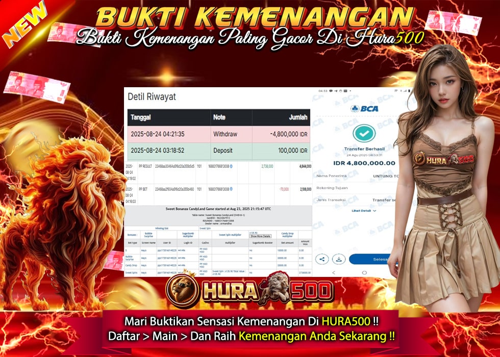 BUKTI JACKPOT SLOT SWEET BONANZA CANDYLAND TERPERCAYA DI INDONESIA TGL 24-08-2025